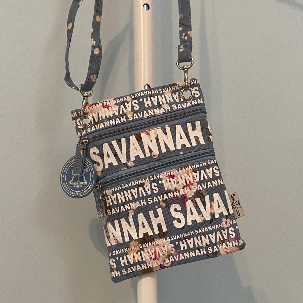 Savannah Crossbody Bag - Denim and Florals